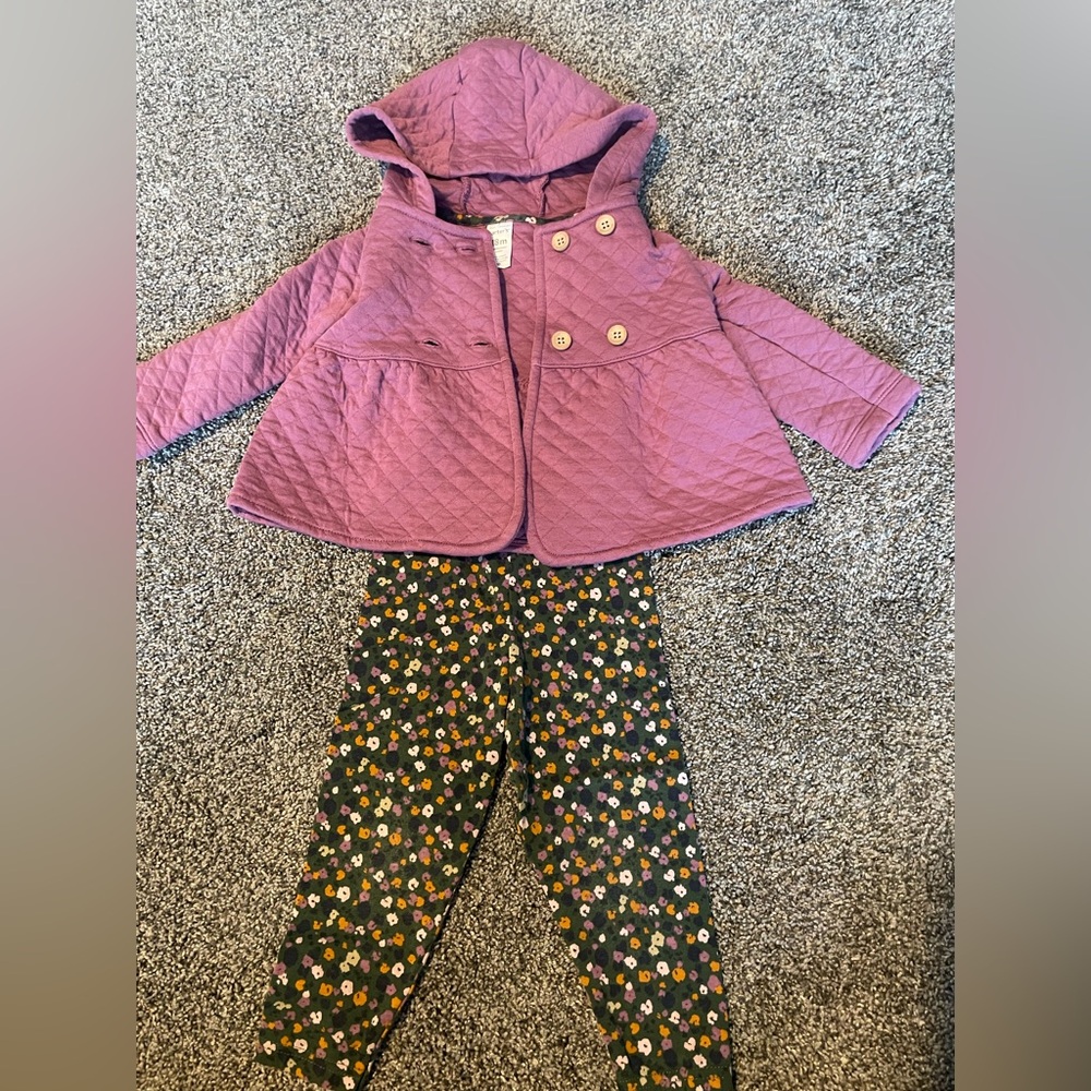 Carter's Lavender Quilted Jacket with pants